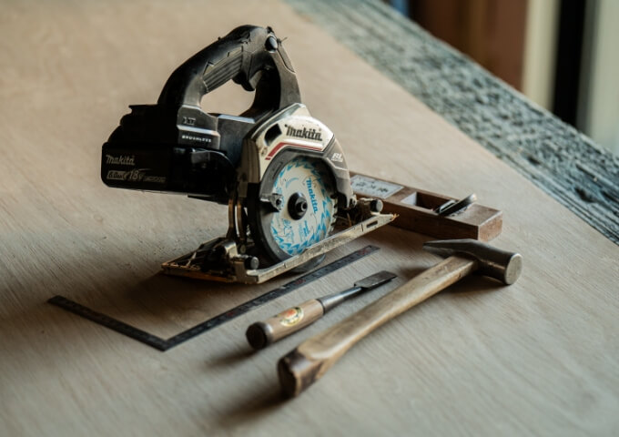 木工事に必要な工具のイメージ写真